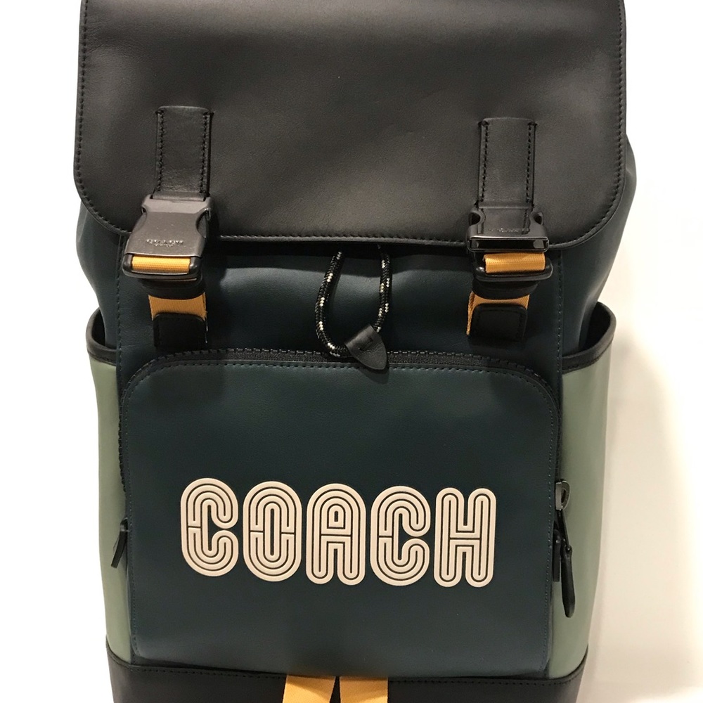 New Coach green Bagpack